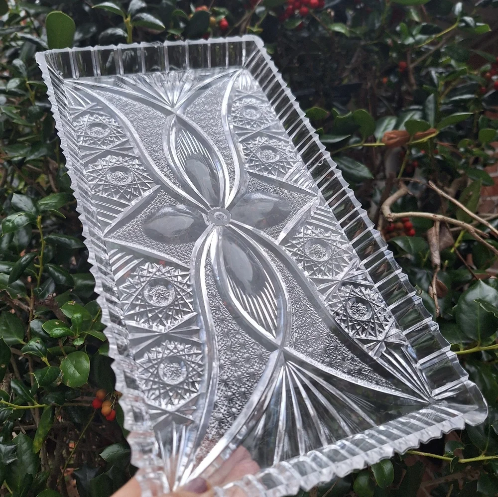 Vintage Lucite Tray MCM Vanity Platter Mid Century Modern Clear Acrylic Plastic - Picture 1 of 16
